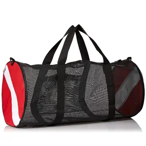 OEM Quick Drain Hochleistungs-Reisetasche aus Mesh mit großem Volumen, Dive Flag Design Diving Bag mit starkem Griff zum Tauchen und Schnorcheln