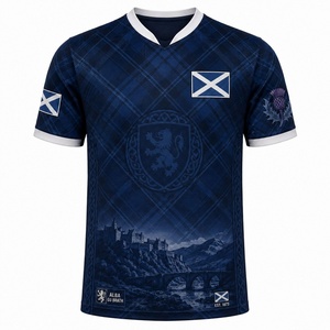 Camiseta <span class=keywords><strong>de</strong></span> Fútbol <span class=keywords><strong>de</strong></span> la Selección Nacional <span class=keywords><strong>de</strong></span> Escocia 2026, Uniforme Personalizado Versión Jugador/Aficionado, Local y Visitante, para Hombre y Mujer - Product Image 2