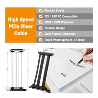 Câble Riser PCIe 4.0 X16 blindé EMI, cordon d'extension GPU flexible, connecteur plaqué or, montage vertical pour PC ITX