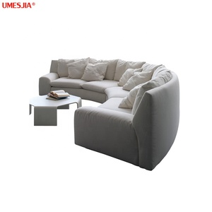 Sofá de sala de estar de tela de ocio italiano, moderno, semicircular, combinación de sofá seccional Ben - Product Image 2
