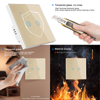 Interrupteur intelligent sans fil LangYeao Tuya WIFI de haute qualité, panneau en verre, 1/2/3/4 voies, compatible UE/Royaume-Uni, nécessite une filière neutre
