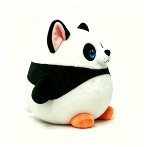 Personaliza tu Peluche de Panda Negro y Blanco Suave y Regordete, Adorable Peluche de Panda con Patas Naranjas - Product Image 5