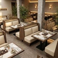 Tables et chaises de restaurant modernes, ensemble de canapés, mobilier de restaurant en bois massif