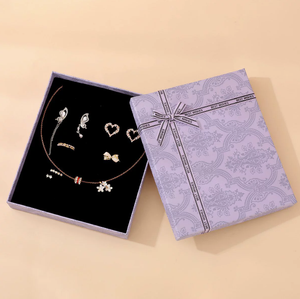 Soft purple jewelry gift <b>box</b> lavender-colored <b>ring</b> <b>box</b> with lid and base necklace case accessory storage gift <b>box</b> - Product Image 4