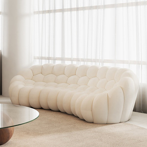 2024 mới phong cách Ý ánh sáng sofa vải sang trọng hậu hiện đại đơn giản tối thiểu đơn giản căn hộ phòng khách bong bóng sofa - Product Image 4
