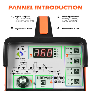 HITBOX – soudeur en Aluminium AC HBT250P ACDC professionnel <span class=keywords><strong>TIG</strong></span> Pulse MMA ARC Inverter Machine à <span class=keywords><strong>souder</strong></span> 2T 4T fonction de contrôle <span class=keywords><strong>Semi</strong></span>-automatique - Product Image 3