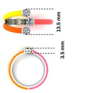 14KT White Gold Fine Jewelry Trio Twist Lab <b>Diamond</b> Enamel <b>Ring</b> - Product Image 3
