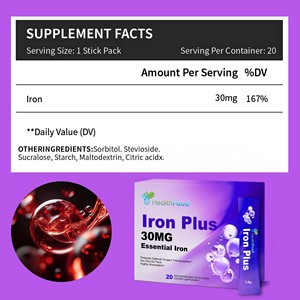 Polvo de Hierro Plus de Marca Propia, Contiene 30 mg de Hierro, Alta Potencia, Aumenta la Energía, Mejora la Salud Muscular, Complejo de Hierro en Polvo - Product Image 2