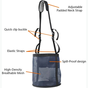 Sac d'alimentation pour chevaux en échantillon gratuit, sac d'alimentation robuste avec sangle réglable, coussin de confort pour le cou, coussin pour le nez et double - Product Image 3
