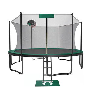Trampolín de 14 Pies para Adultos y Niños Grandes con Aro de Baloncesto, Escalera de Seguridad, Trampolín Recreativo para Jardín - Product Image 4