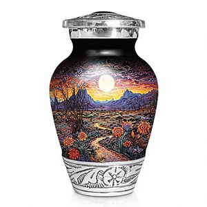 Urna Funeraria Negra para Adultos con Diseño de Atardecer en la Playa, Tapa Plateada, Urna Funeraria Personalizable con Tapa, Urna Decorativa - Product Image 6