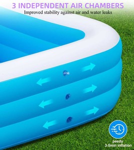 Piscina Rectangular Inflable de PVC Portátil, a Prueba de Fugas, Fácil de Instalar, de Montaje Rápido, para Adultos y Niños - Product Image 4