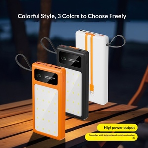 Lampe de camping LED en plastique transfrontalière à charge rapide 22,5W 20000mAh, batterie externe portable avec câble intégré pour usage extérieur - Product Image 4
