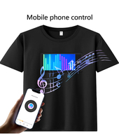 Cadeau unique Conception personnalisée LED Light UP Tshirt Vêtements lumineux APP LED Display T-Shirt Vêtements de faction innovants