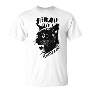 T-shirt Feral Life Cat con design Fearless Free, taglia unisex per adulti - Product Image 2