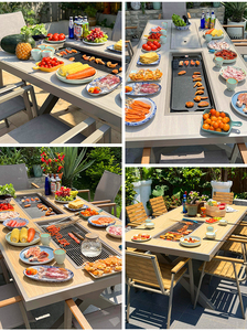 Phật sơn chất lượng cao đúc nhôm đồ gỗ Ngoài Trời Bbq nội thất sân vườn 8 chỗ ngồi - Product Image 2