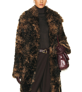 Vente en gros de longs manteaux en <span class=keywords><strong>laine</strong></span> mélangée à de la fourrure artificielle pour femmes <span class=keywords><strong>Trench</strong></span> Fashion d'automne-hiver chauds avec ceinture - Product Image 4