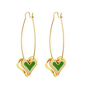Pendientes de Perlas y Flores en Forma de Corazón, Chapados en Oro de 18k, de Acero Inoxidable, para Mujer, Joyería de Guangzhou - Product Image 6