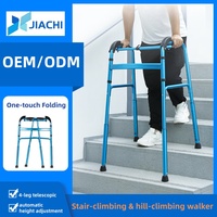 Aide à la marche portable pour monter les escaliers, déambulateur télescopique pliable à une touche à 4 pieds pour personnes âgées, prise en charge de la personnalisation OEM ODM