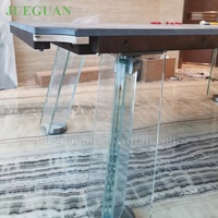 Table de billard en verre de 8 pieds en acier inoxydable doré de luxe moderne de haute qualité, prix d'usine, avec système de retour de billes et base en caoutchouc