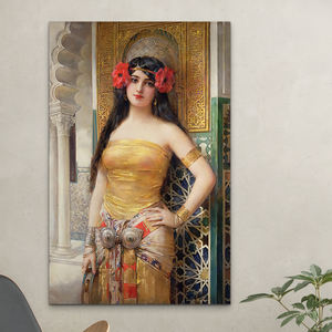 Personnalisation oeuvre d'hôtel peinte à la main <span class=keywords><strong>peinture</strong></span> à l'huile sur toile <span class=keywords><strong>femme</strong></span> orientale avec tambourin égyptien <span class=keywords><strong>arabe</strong></span> art <span class=keywords><strong>peinture</strong></span> murale - Product Image 2