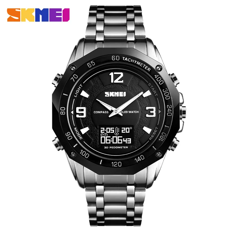 SKMEI 1464 Compass smart sport watch, thermometer 3atm water resistant stainless steel watch