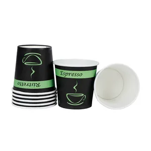 כוס נייר סיטונאי של עיצוב חדש לוגו פרטי מותאם אישית 4 אוז קיר חד פעמי כוס נייר מסיבה עבור תה חם קפה