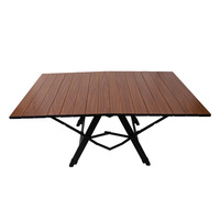 Table pliante de camping d'extérieur, table de pique-nique portable ultra-légère en alliage d'aluminium, table à omelettes réglable en hauteur, rectangulaire