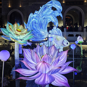 Décoration extérieure personnalisée Performance Silk LED Light Simulation Ocean Lamp Fabricants de lanternes chinoises Crafted Passage - Product Image 5