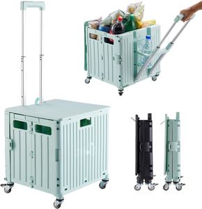Folding Steel Platform <b>Mini</b> Portable 8-Wheeled Shopping Cart with Durable Waterproof Design for Camping & Beach Use - Product Image 1