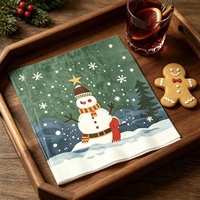 Serviettes en papier Airlaid 3 plis à thème de Noël, style sac, pour hôtels et fêtes, produits jetables écologiques