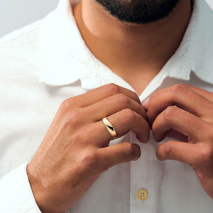 สลักเลเซอร์โลโก้ฟรี แหวนคู่สแตนเลสสตีล 316 ชุบทอง 18K PVD สำหรับงานหมั้น งานแต่งงาน แหวนนิรันดร์ - Product Image 3