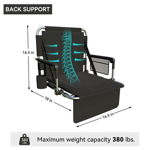 Silla de Estadio Portátil Moderna de Acero con Respaldo Ergonómico, Tiras Antideslizantes, Bolsillos de Almacenamiento, Ligera para Uso en Dormitorios - Product Image 6