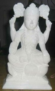 แฮนด์เมดหินอ่อนสีขาว Lakshmi Mata Staute - Product Image 5