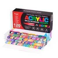 Marqueurs acryliques liquides Guangna 24 couleurs, prêts à être expédiés, séchage rapide, sans bavures, stylos à peinture à valve, kit artistique multi-surfaces