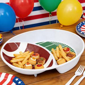 Platos <span class=keywords><strong>de</strong></span> Melamina Blancos Personalizados para Promoción, Plato <span class=keywords><strong>de</strong></span> Dos Secciones con 2 Compartimentos - Product Image 6