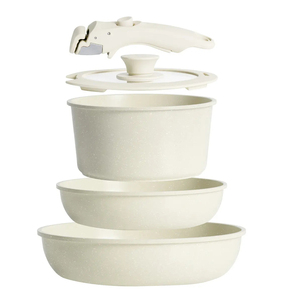 Modern Ceramic Marble Coated Pot Pan Silicone Glass Lids Bakelite Handles Non-Stick Forged Aluminum <b>Cookware</b> <b>Set</b> Gas <b>Induction</b> - Product Image 1