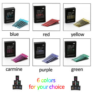 Pinzas para extensiones de cabello, 12 unidades/caja, pinza de <span class=keywords><strong>pelo</strong></span> de cocodrilo de Metal amarillo a granel barata para teñir el cabello - Product Image 5