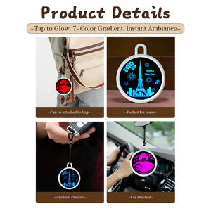 Llavero de luz nocturna de acrílico con colgante de mochila circular sencilla de Monte Fuji Internacional y <span class=keywords><strong>Torre</strong></span> <span class=keywords><strong>Eiffel</strong></span> de Tokio para regalos - Product Image 3