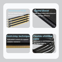 Kartu Riser Pcie X16 tahan lama, 180 derajat Pci Express Riser Extender Gup kabel Riser Pcie 4.0x16 kabel ekstensi kartu grafis