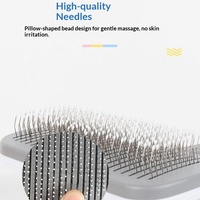 Peigne et brosse pour animaux de compagnie en plastique ergonomique de luxe, poils doux, éliminateur de poils pour chats et chiens, intérieur et extérieur, en stock
