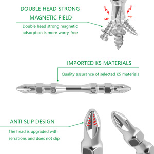 Puntas de destornillador Lavie Ph2 K5 de acero, magnéticas, de doble punta, con cabeza cruzada, para taladro eléctrico - Product Image 2