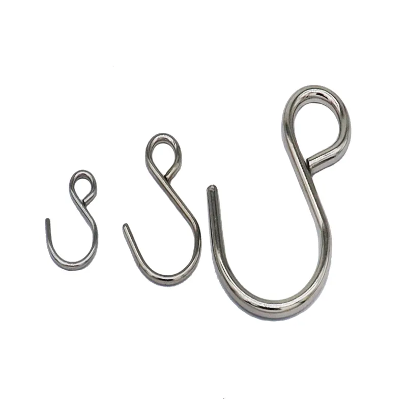 Sliver Metal Hook S Type Hooks Stainless Steel Small Metal Twisted S Shape Hook Stainless Steel S-hooks