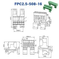 Connecteur de bornier enfichable sans soudure mâle-femelle 2EDG-UKR, pas de 5,08 mm, montage fixe sur rail DIN 35 mm