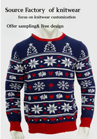Pull de Noël moche personnalisé – Pull de Noël drôle et personnalisé en tricot, texte/logo personnalisé ODM, cadeau de Noël en coton pour hommes/femmes
