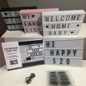 एलईडी सिनेमा प्रकाश बॉक्स A4 चमकदार पत्र प्रकाश बॉक्स कार्ड पहेली पत्र DIY संयोजन परिवार दीपक मिनी सिनेमा Lightbox