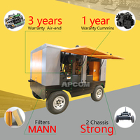 Vis entraînée par compresseur d'air à moteur diesel APCOM 18bar 800Cfm vis à moteur diesel pour compresseur d'air portable