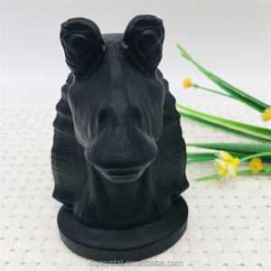 All'ingrosso naturale intagliato a mano 10cm cristallo di <span class=keywords><strong>ossidiana</strong></span> di cristallo di Yoda artigianato nero <span class=keywords><strong>ossidiana</strong></span> intaglio per la decorazione della casa - Product Image 5