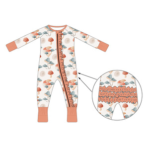 Çok Satan ve Yüksek Kaliteli Kişilikli Sade Butik Bambu Çocuklar İçin İki Yönlü Fermuarlı Dönüştürülebilir Bebek Tulum Pijama - Product Image 6