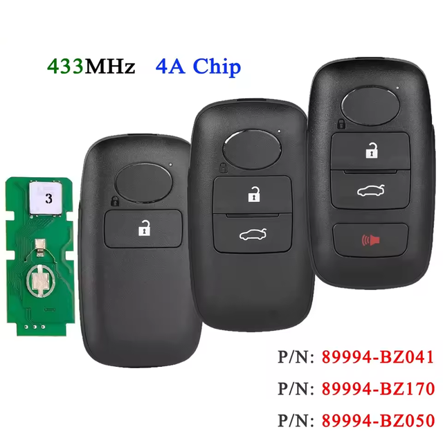 Raize Rocky 2/3/4 Buttons 89994-BZ041 89994-BZ170 89994-BZ050 Keyless Go 4A Chip 433MHz Smart Key Remote Fob